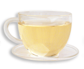glass teacup & saucer