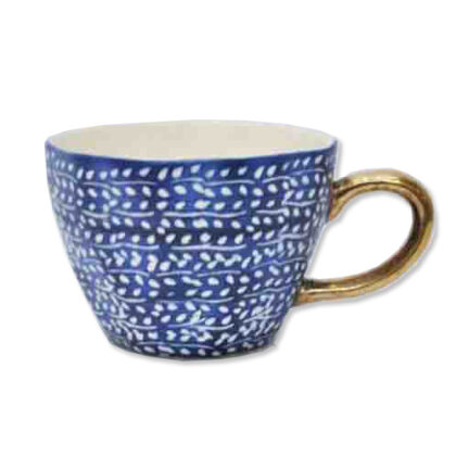 Ceramic Mug - Blue Leaf